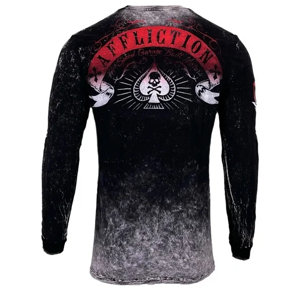 Affliction Men's T-shirt SPEED RUN Reversible Shirt Skull Biker S-2XL NWT - Picture 2 of 10